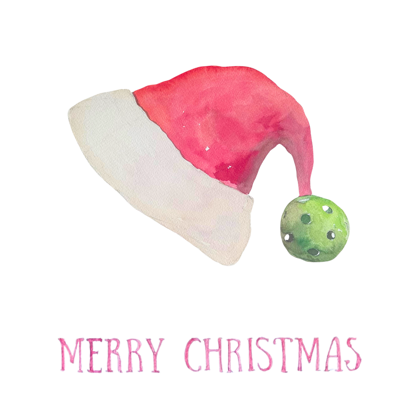 Santa's Hat with Pickleball Christmas Note Card Set