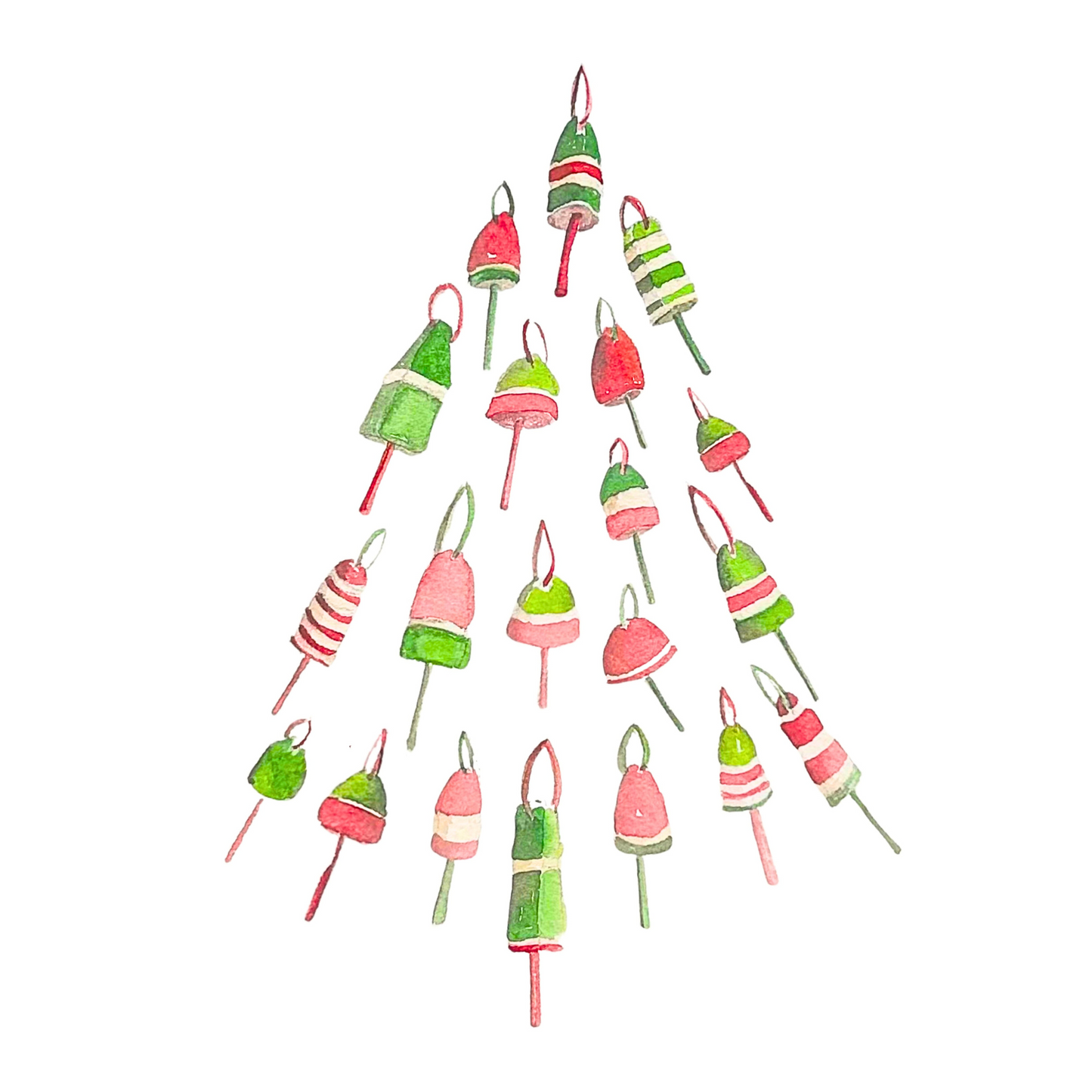 Buoy Tree Christmas Note Card Set