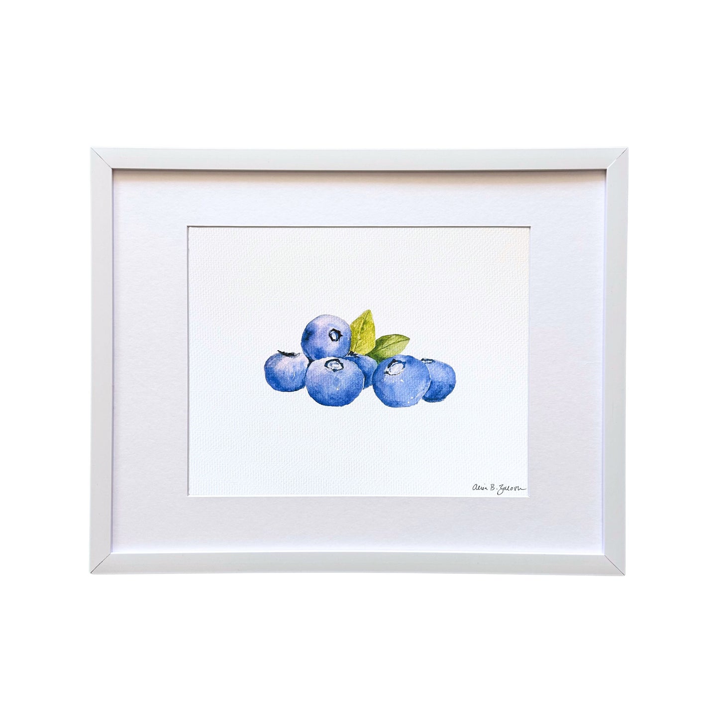 Blueberries Watercolor Art Print