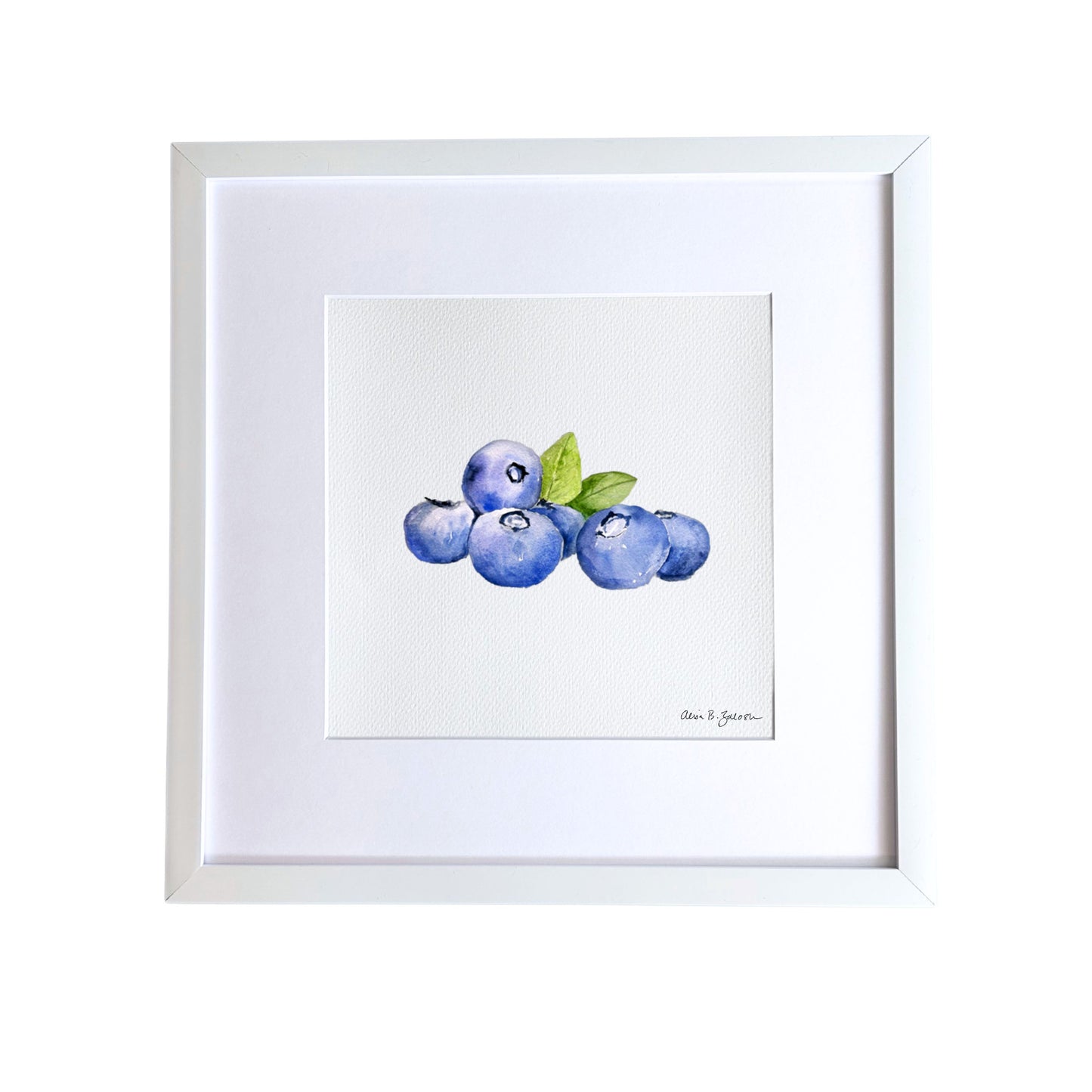 Blueberries Watercolor Art Print