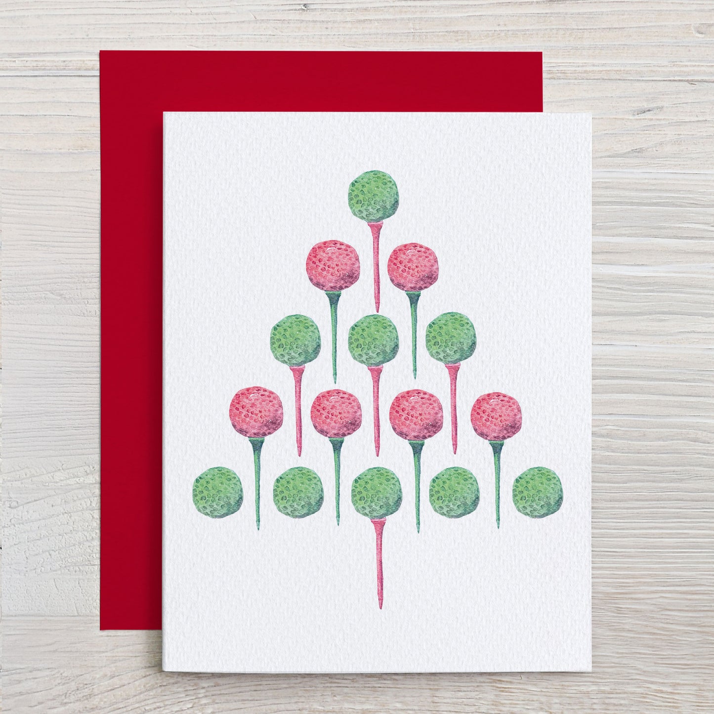 Golf Christmas Tree Note Card Set