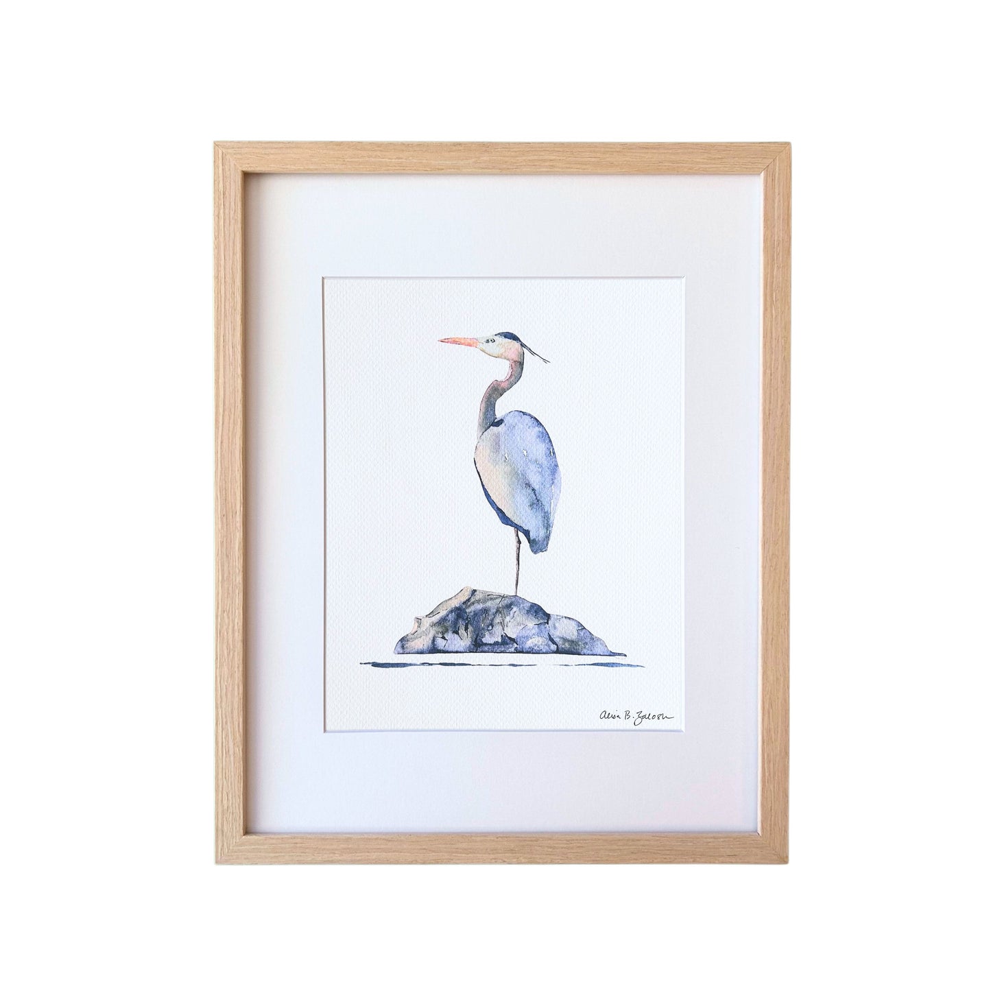 Great Blue Heron Watercolor Art Print