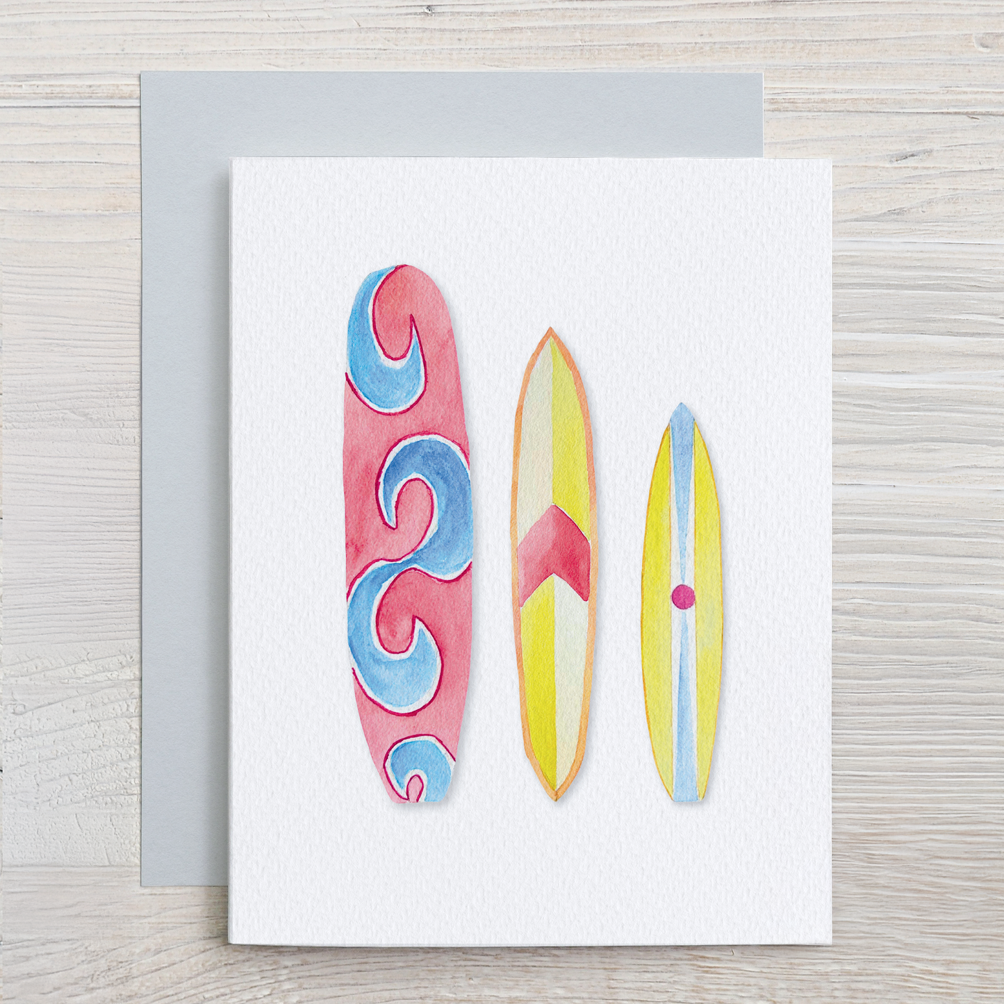 Surfing Watercolor Note Card Set (6 assorted designs)