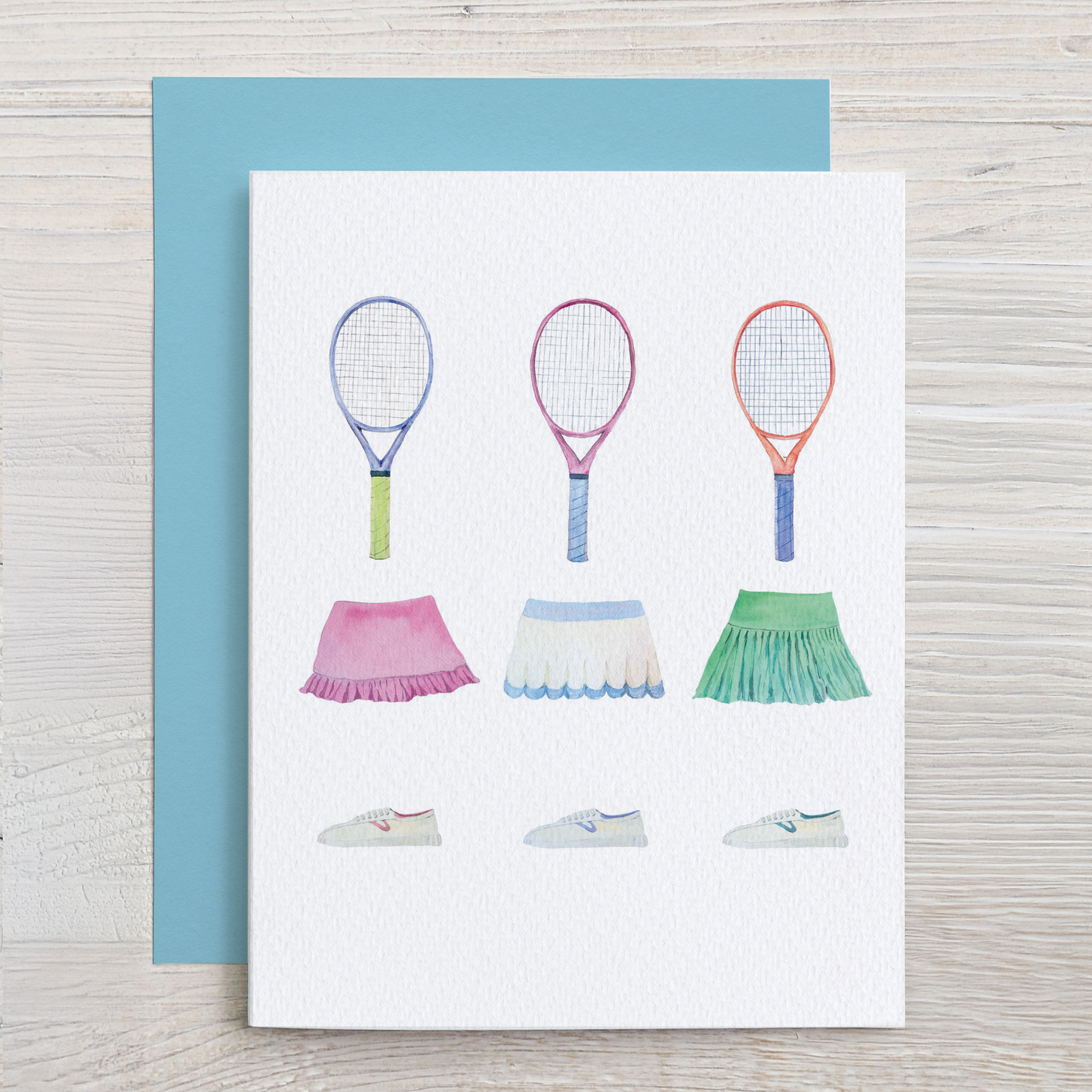 Ladies' Tennis Watercolor Note Card Set
