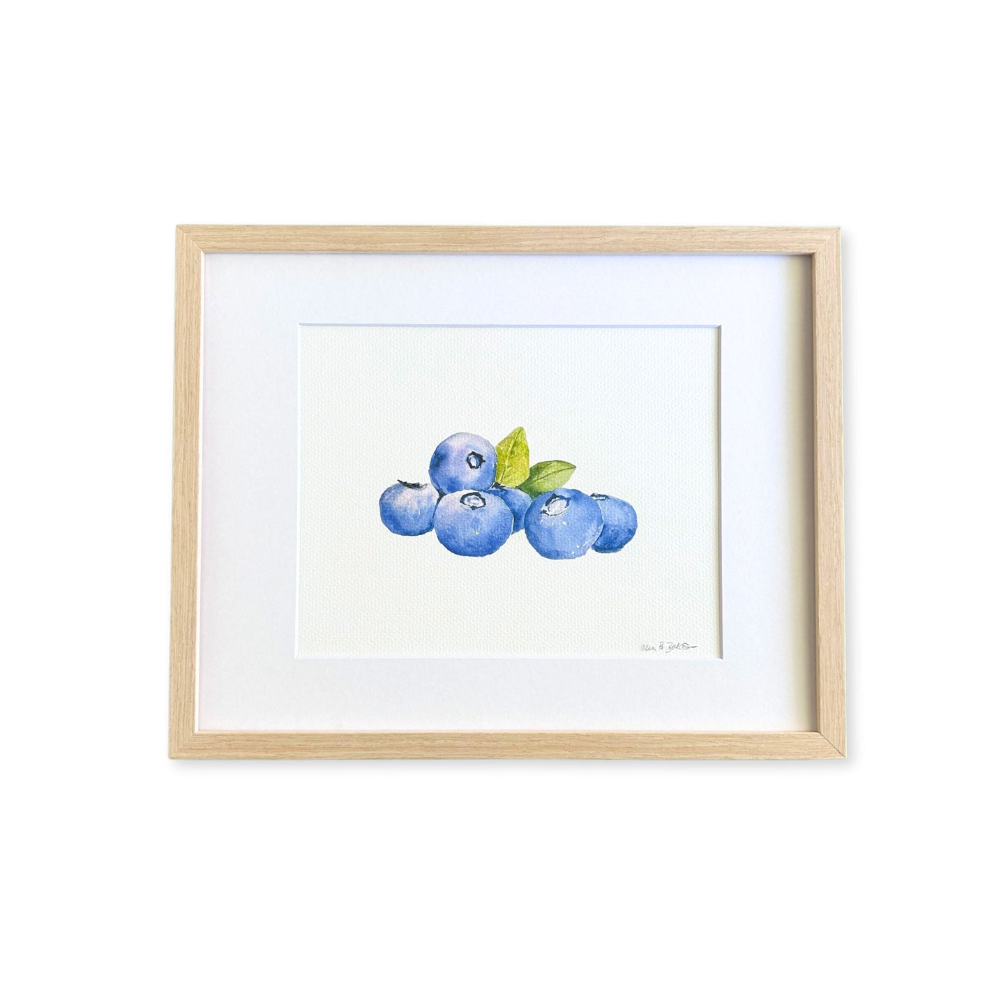 Blueberries Watercolor Art Print