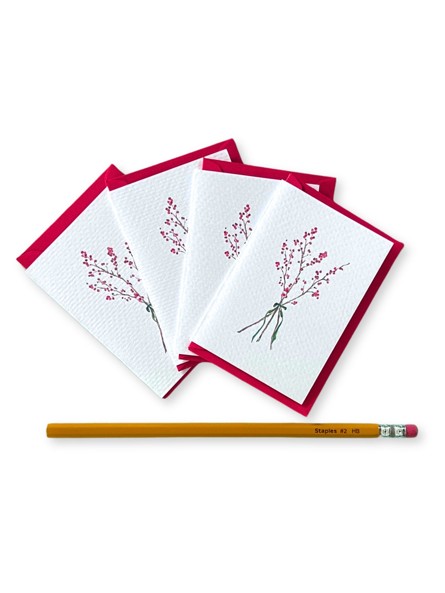 Winter Berries Watercolor Gift Enclosure Set