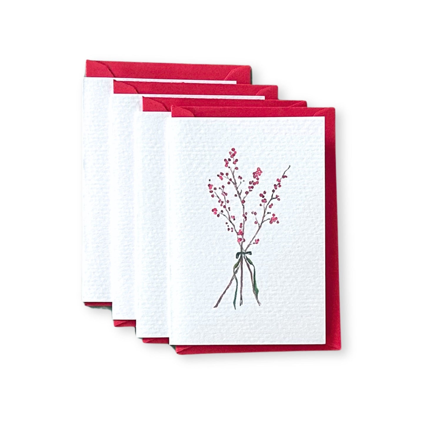 Winter Berries Watercolor Gift Enclosure Set