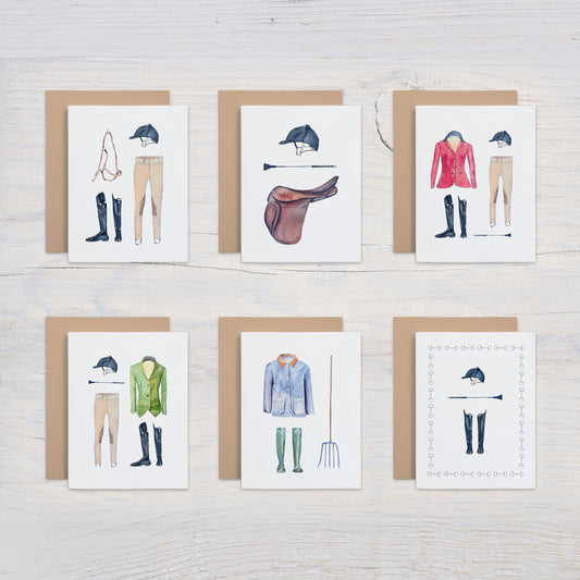Equestrian Note Card Set (6 assorted designs)