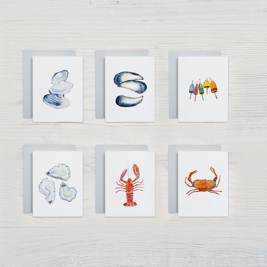 Coastal Note Card Set (6 assorted designs)