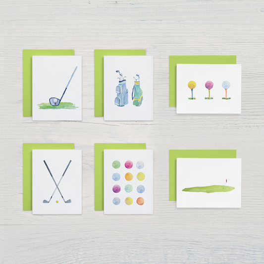 Golf Note Card Set (6 assorted designs)