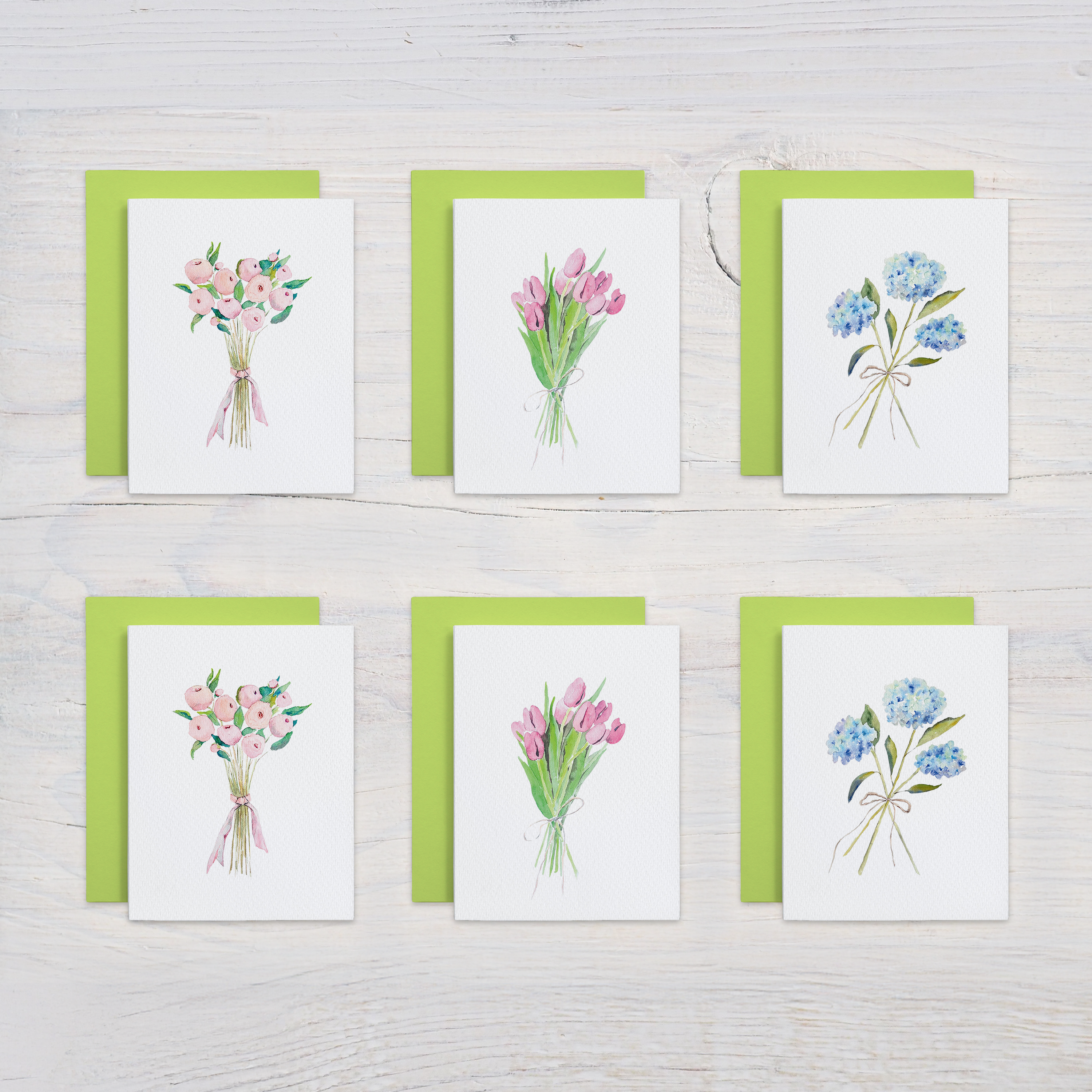 Assorted Floral Bouquets Note Card Set – Waterline Studio