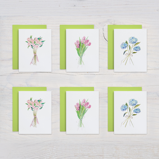 Assorted Floral Bouquets Note Card Set