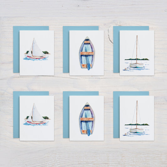 Assorted Boats - Watercolor Card Set