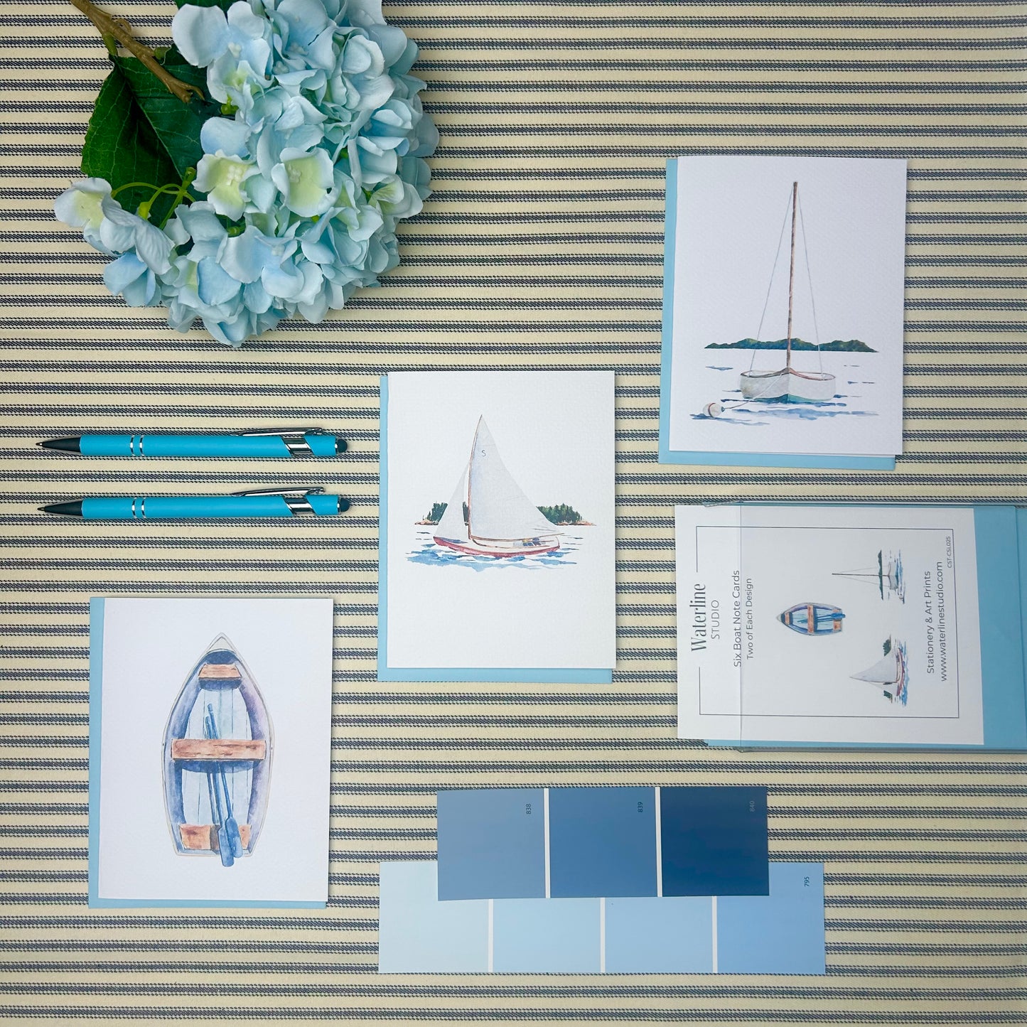 Assorted Boats - Watercolor Card Set