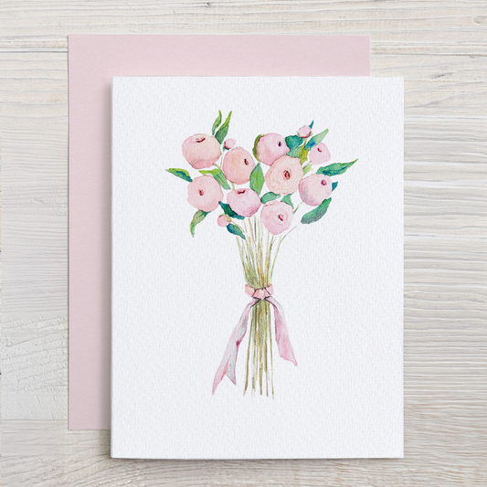 Peony Bouquet Note Card Set (6 cards)