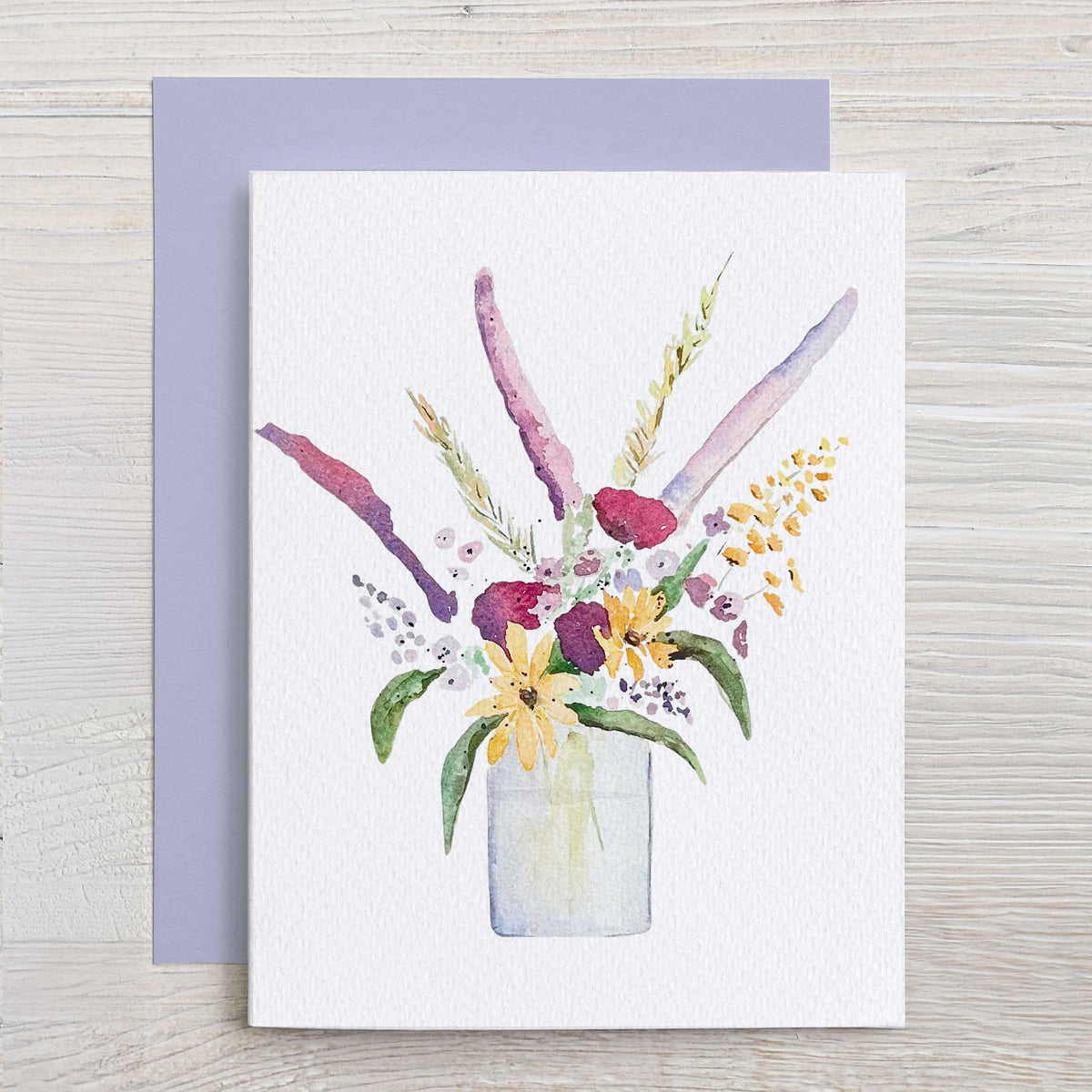 Autumn Wildflowers Watercolor Note Card Set - Assorted Designs