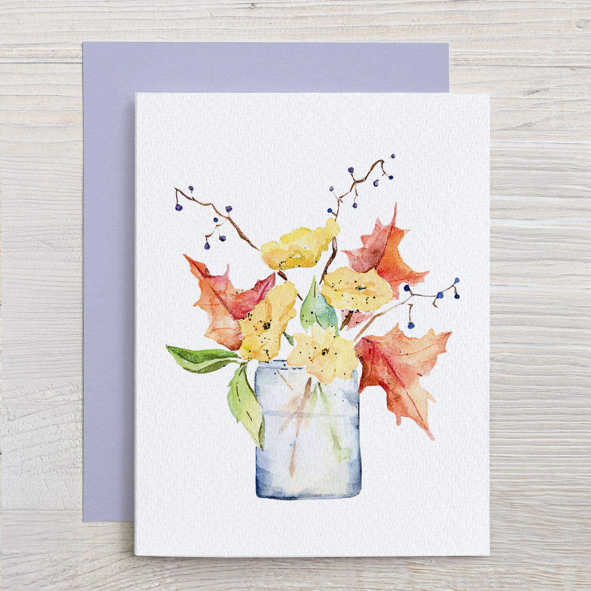 Autumn Wildflowers Watercolor Note Card Set - Assorted Designs