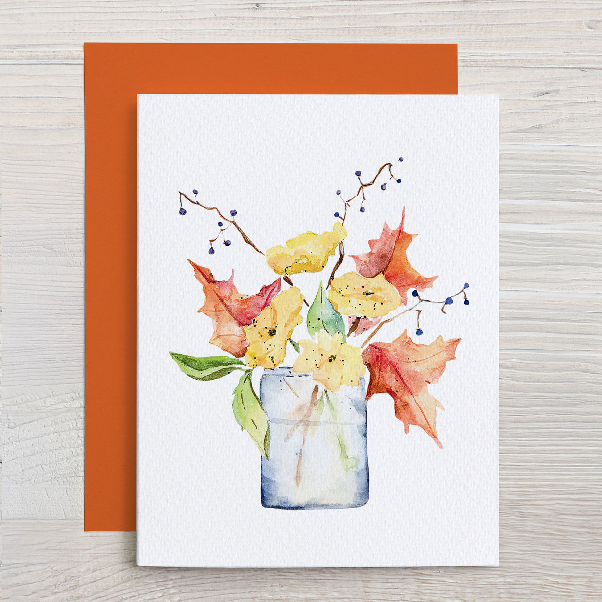 Autumn Wildflower Bouquet with Maple Leaves