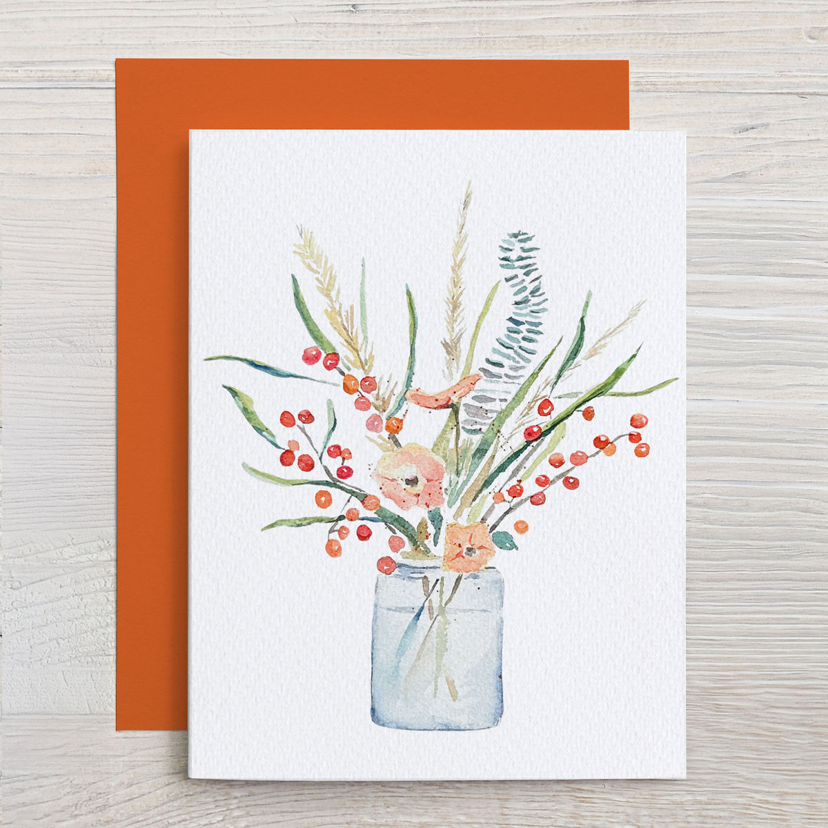 Autumn Wildflower Bouquet with Orange Berries
