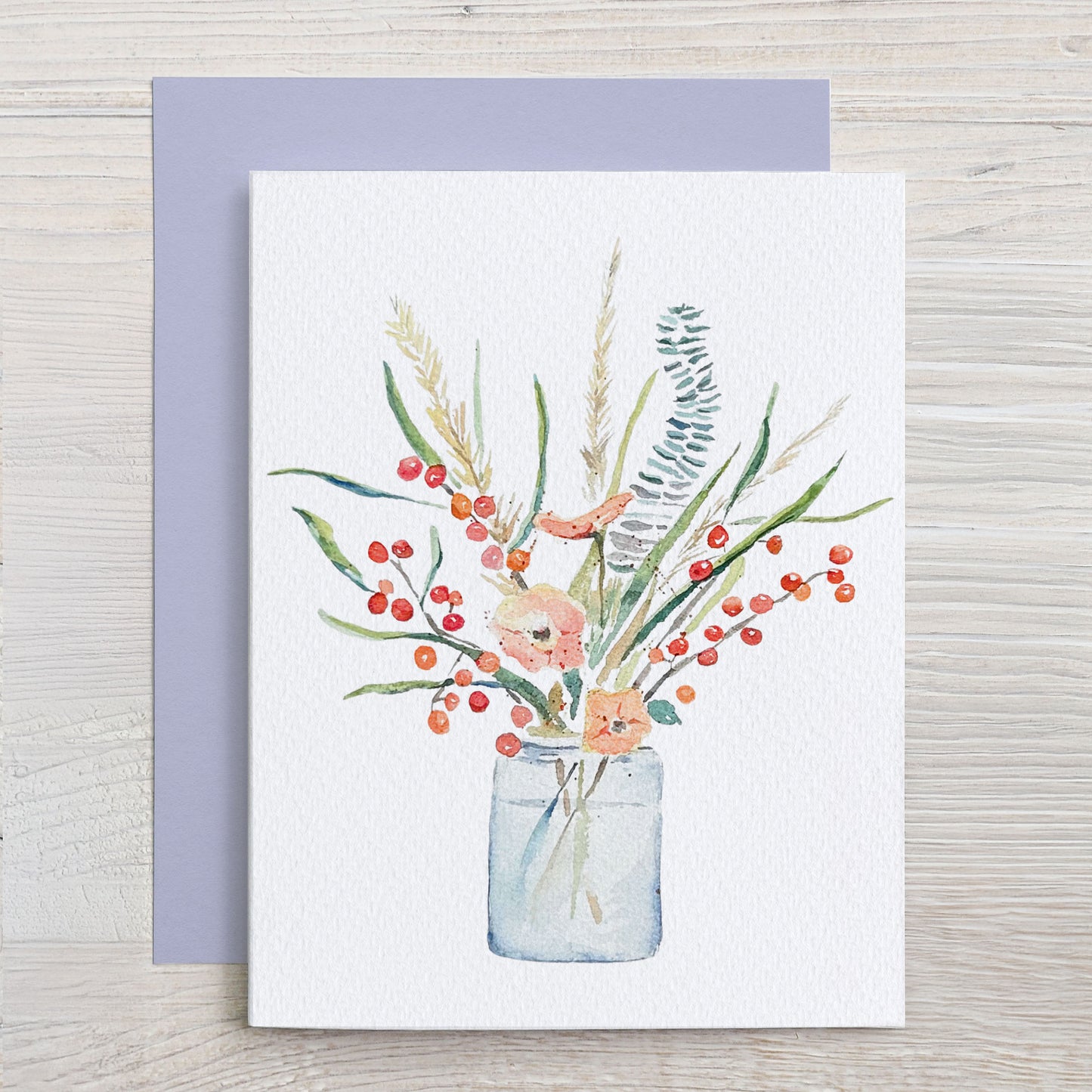 Autumn Wildflower Bouquet with Orange Berries