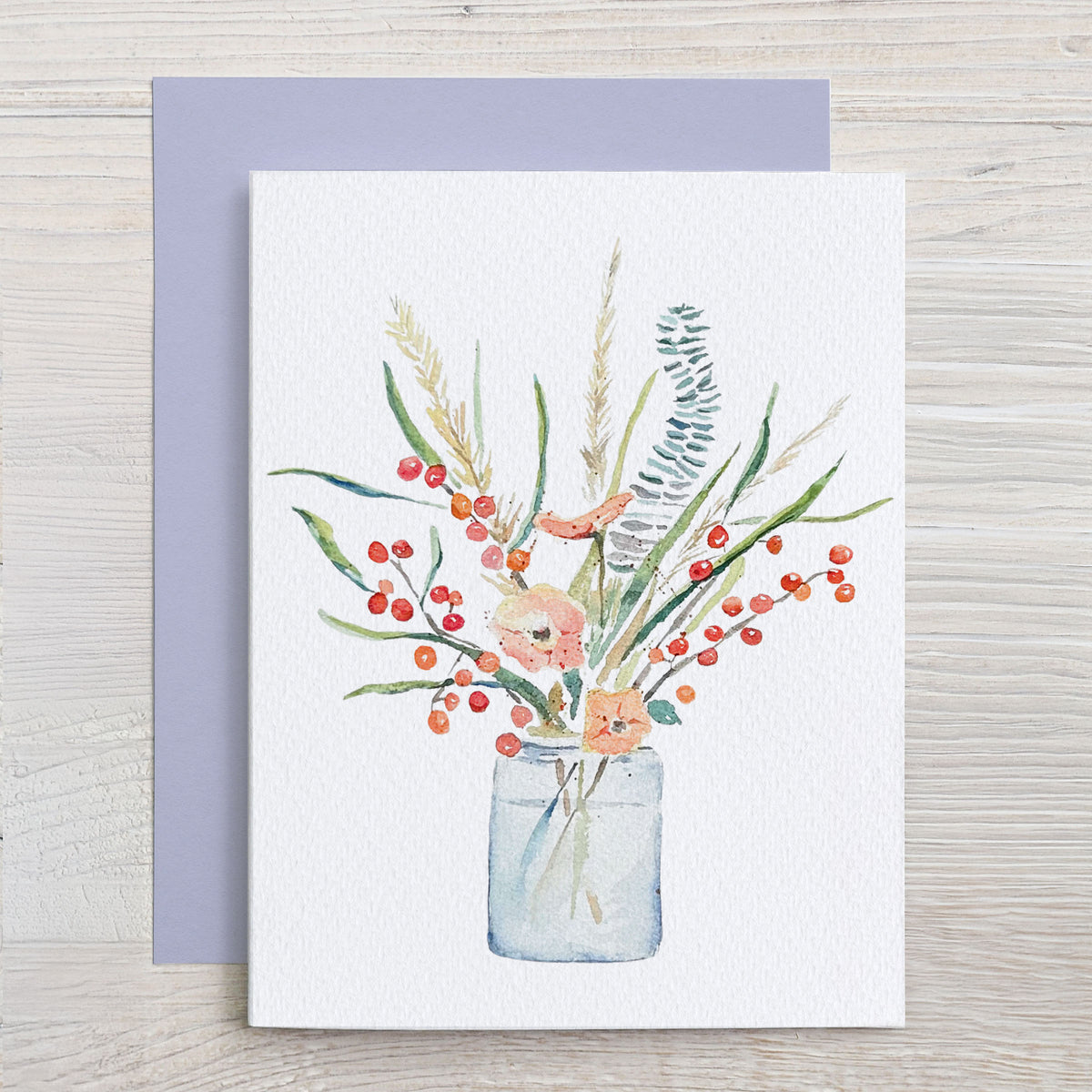 Autumn Wildflowers Watercolor Note Card Set - Assorted Designs