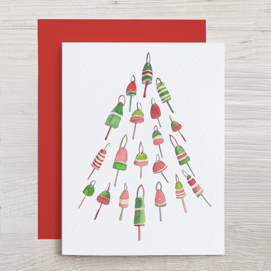 Buoy Tree Christmas Note Card Set