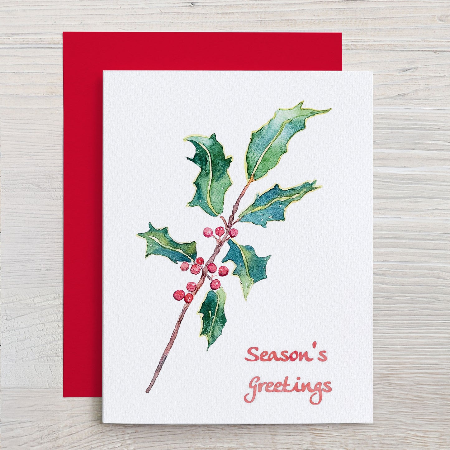 Holly Branch "Season's Greetings" Note Card Set