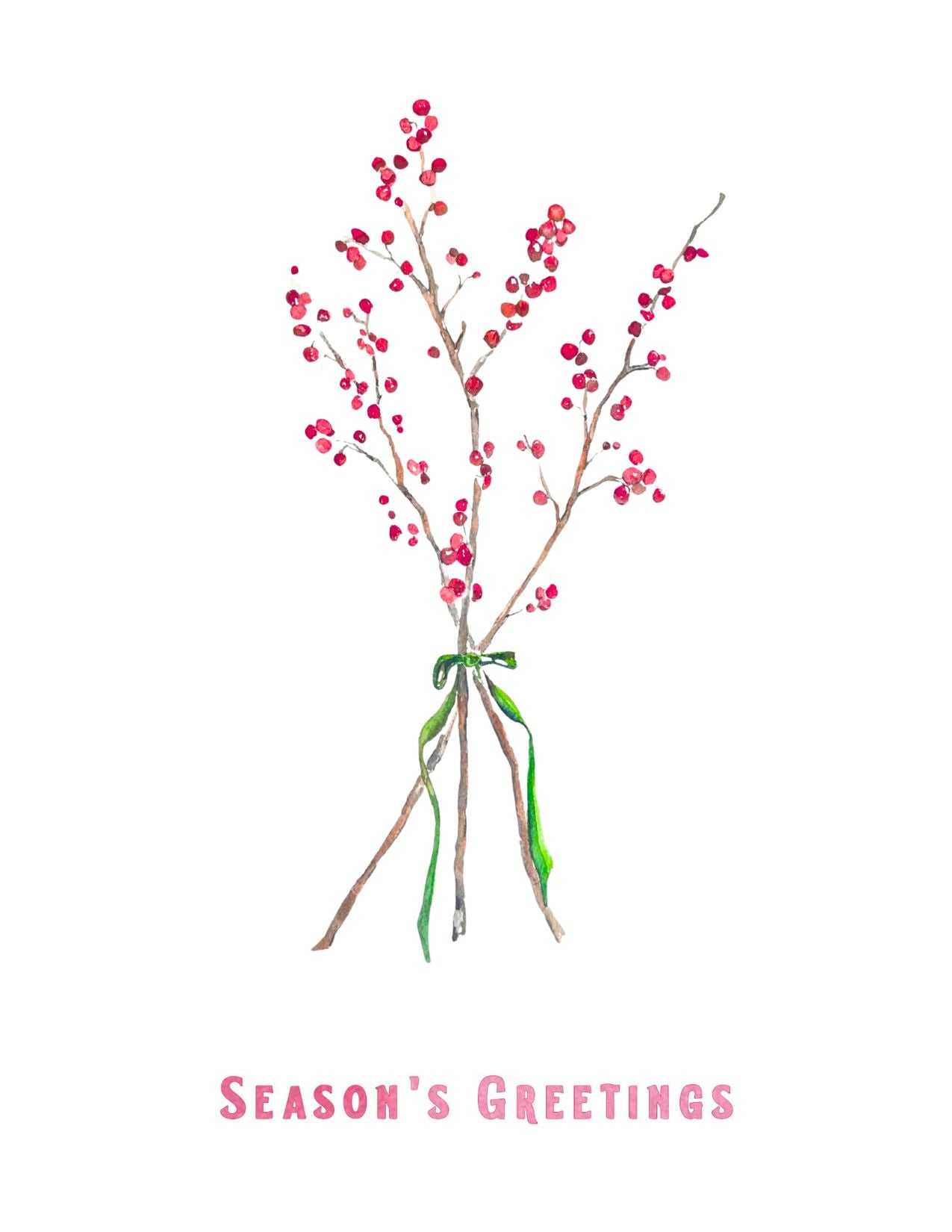 Winter Berries "Season's Greetings" Note Card Set
