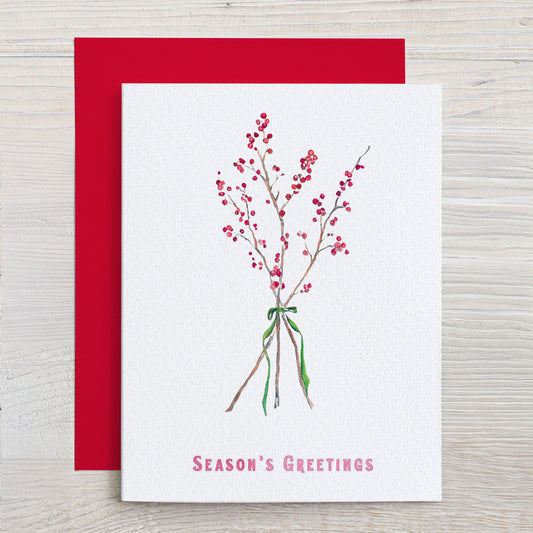 Winter Berries "Season's Greetings" Note Card Set