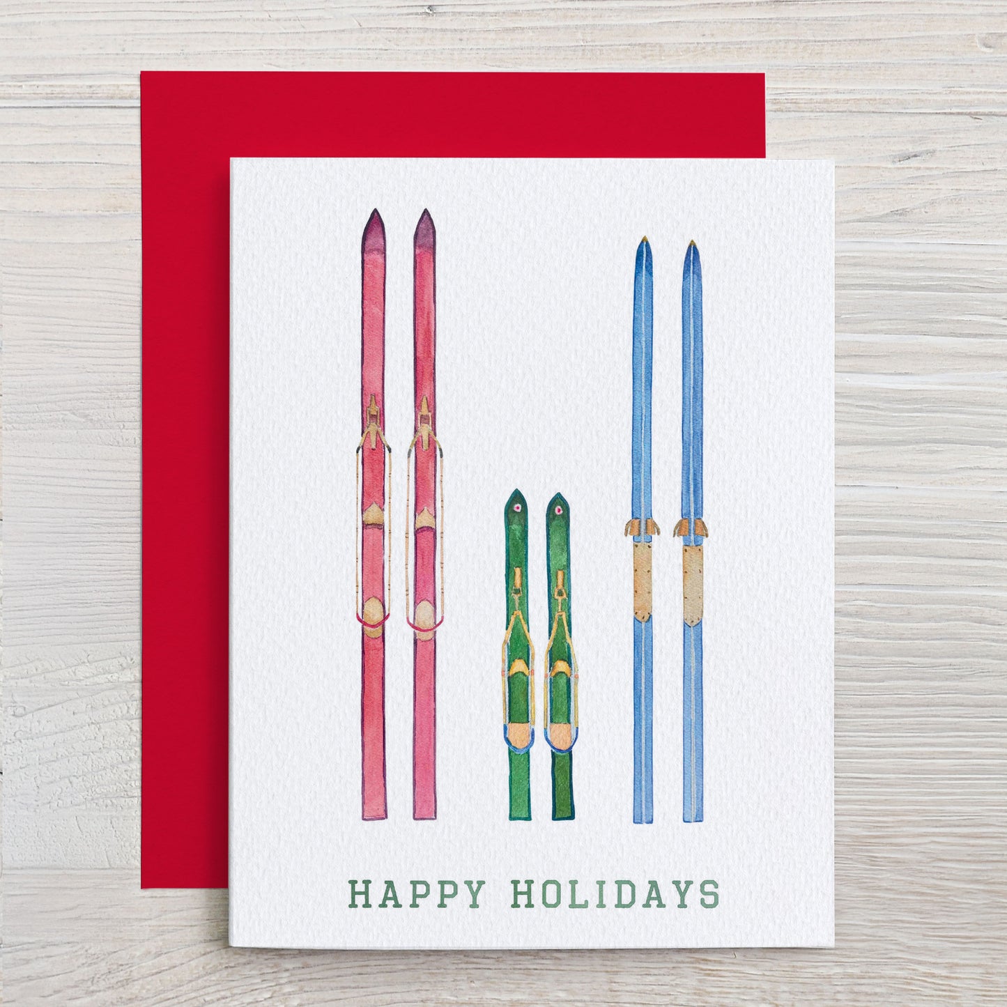 Vintage Skis "Happy Holidays" Note Card Set