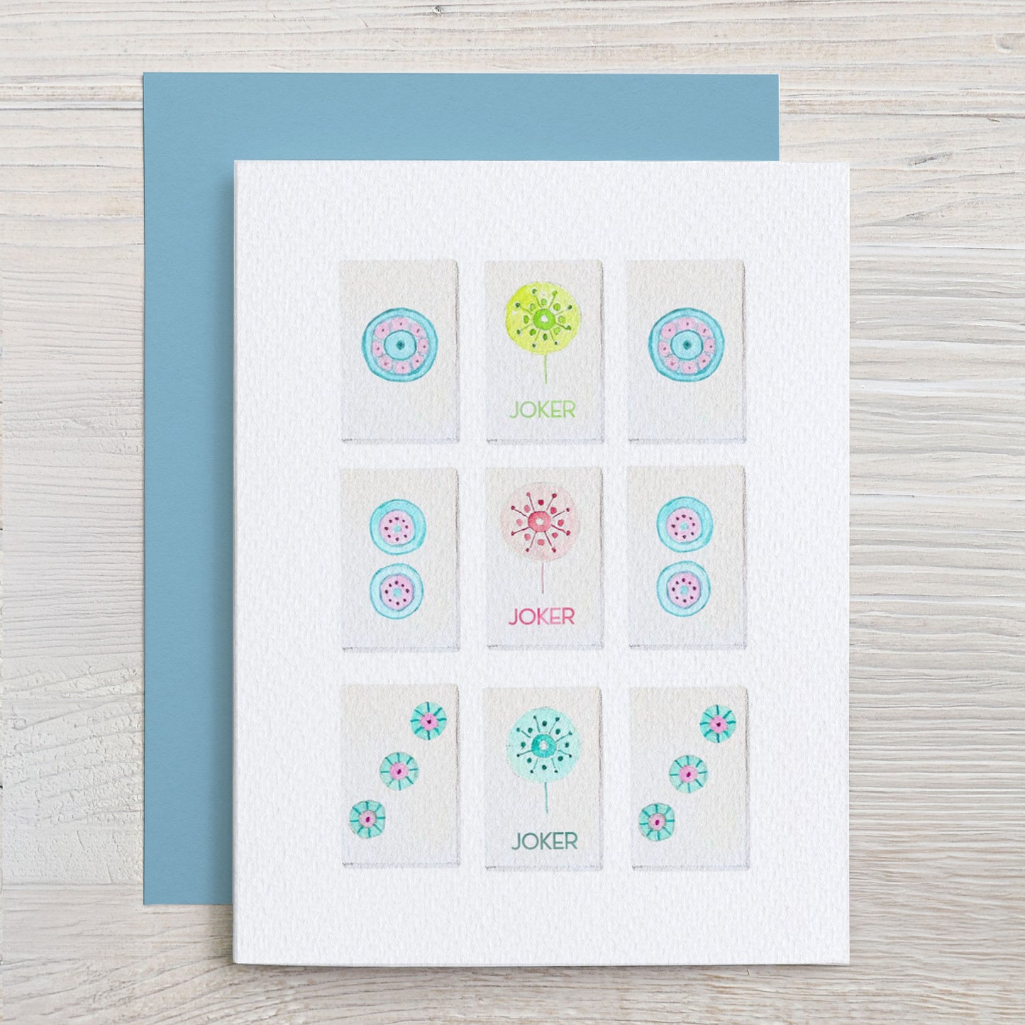 Mah Jongg Assorted Card Set - Bright Pastel Tiles