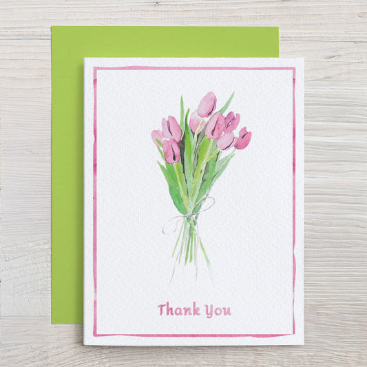 Thank you Note Card (Tulip Bouquet)