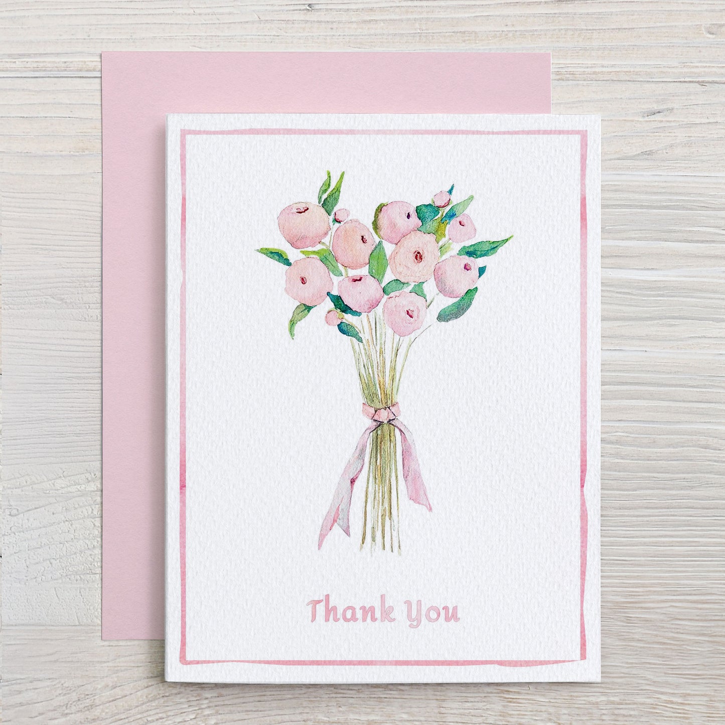 Thank you Note Card (Peony Bouquet)