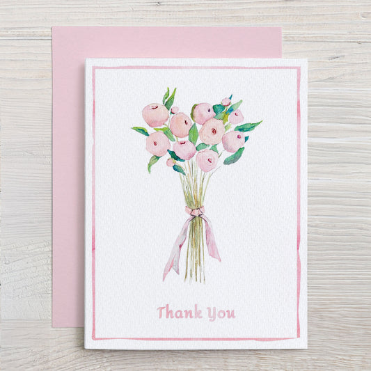 Thank you Note Card (Peony Bouquet)