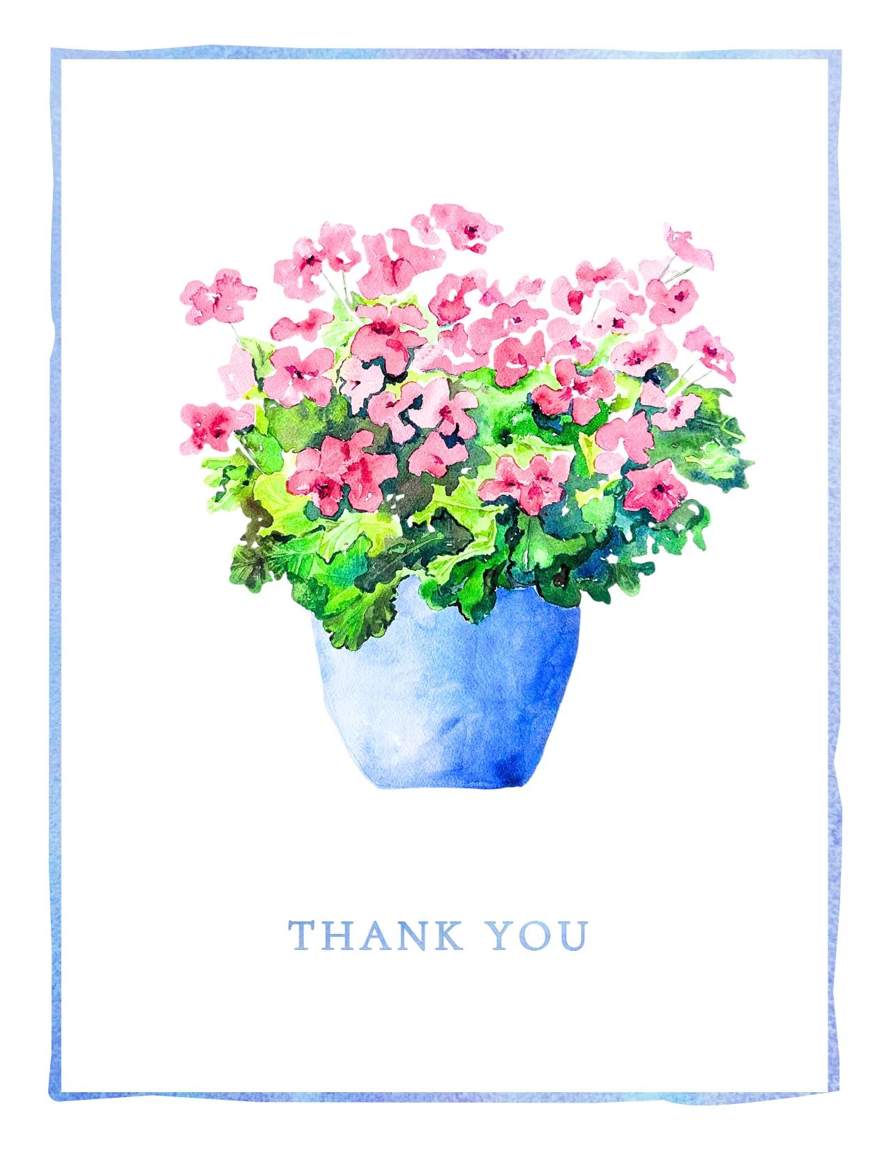Thank you Note Card (Potted Geranium)