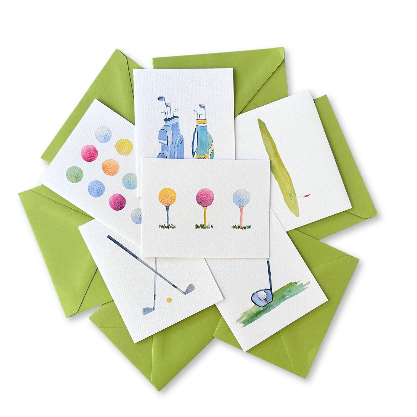 Golf Note Card Set (6 assorted designs)