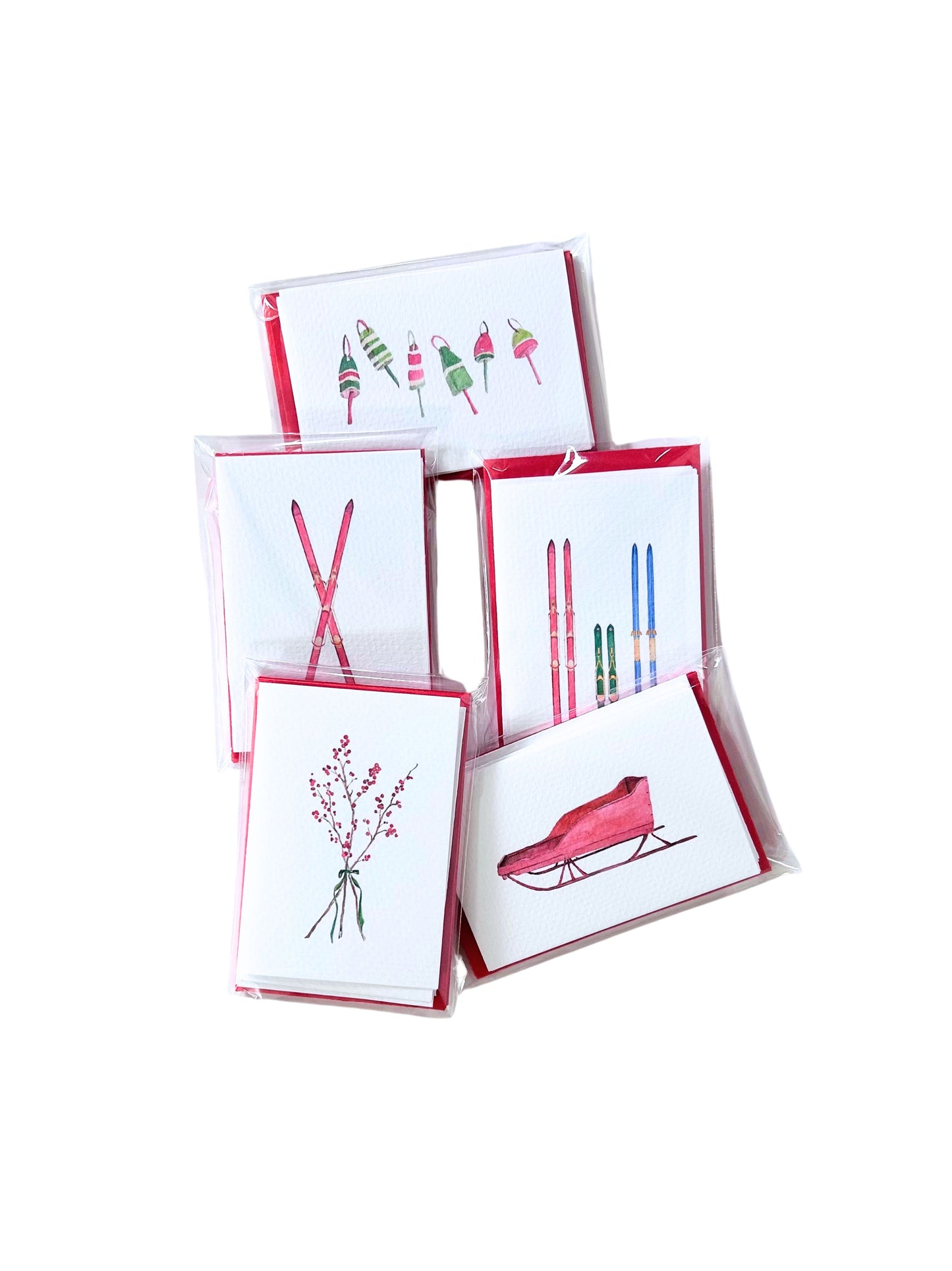 Winter Berries Watercolor Gift Enclosure Set