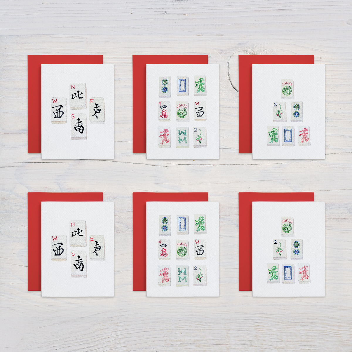 Mahjong Gift Bundle: Notepad, Card Set & Pen