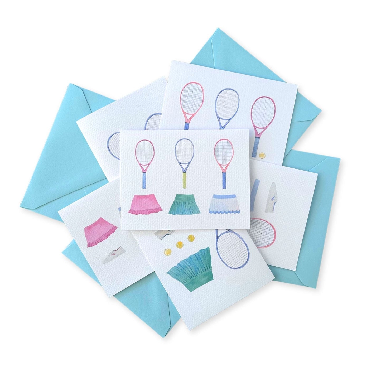 Tennis Note Card Set (6 Assorted Designs)