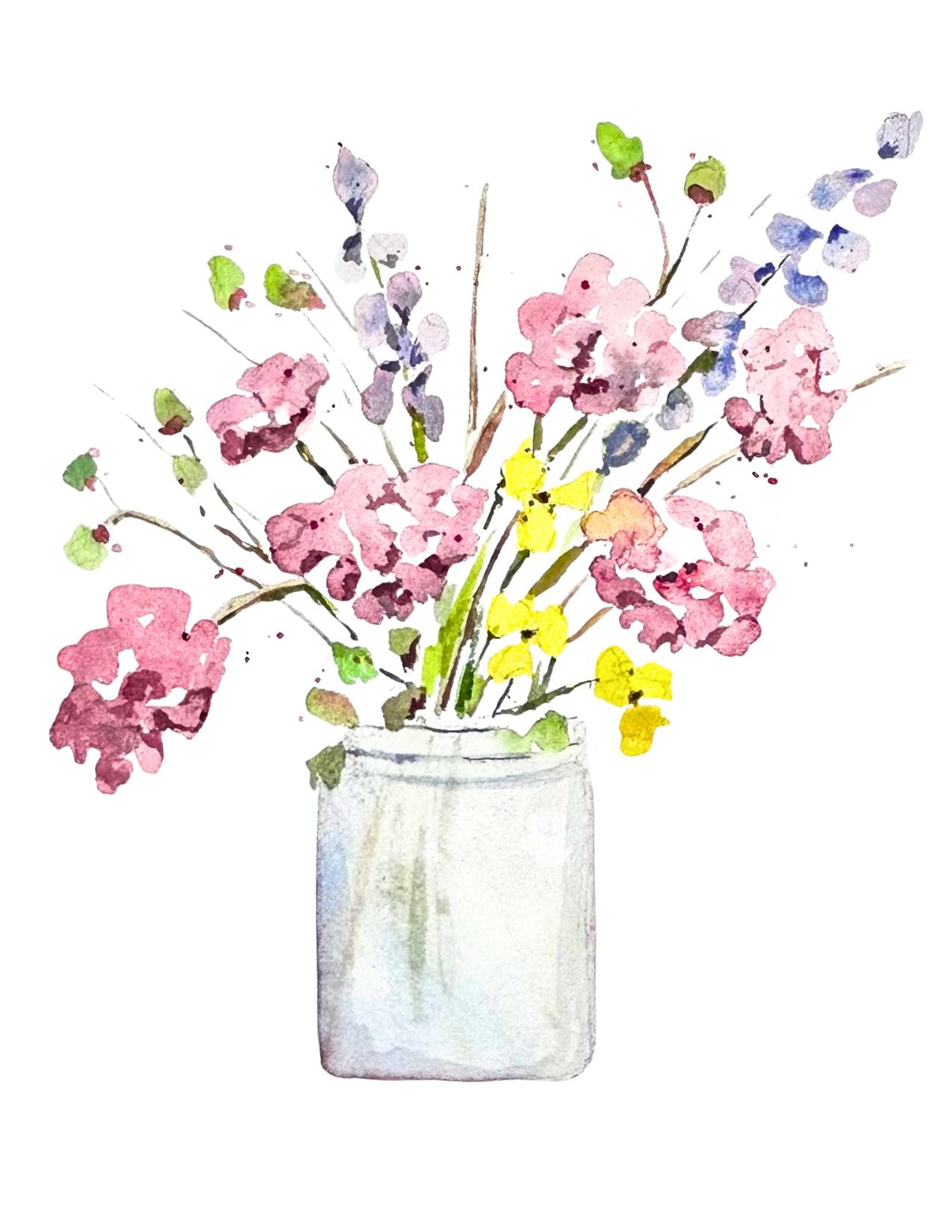 Wild Flowers Watercolor Note Card Set - Assorted Designs