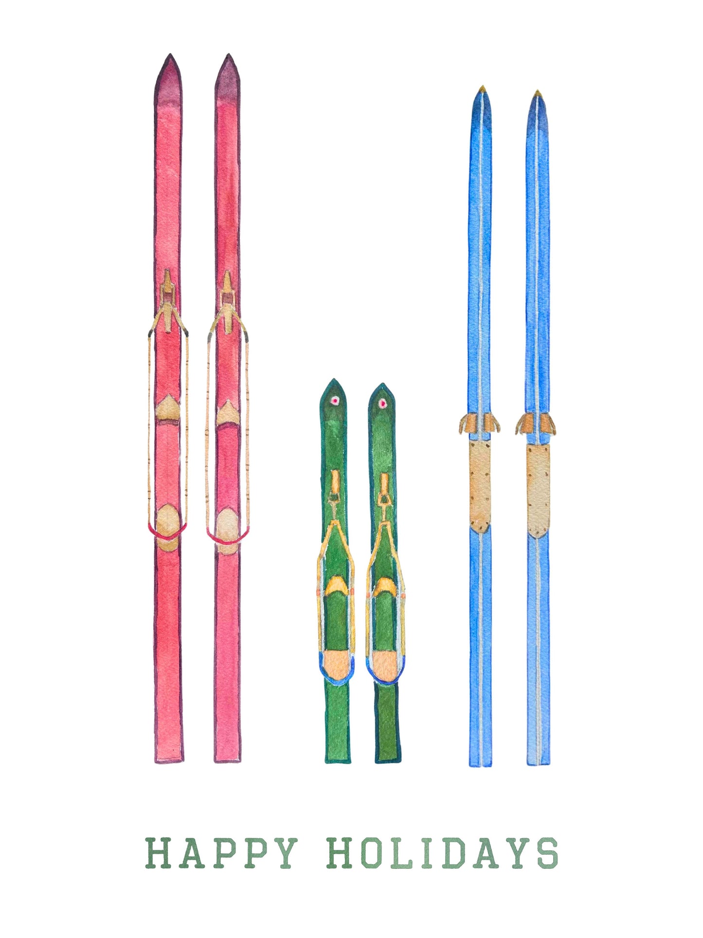 Vintage Skis "Happy Holidays" Note Card Set