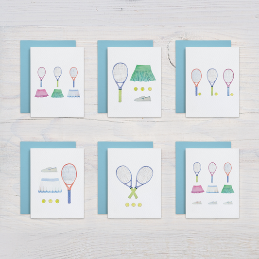 Tennis Note Card Set (6 Assorted Designs)