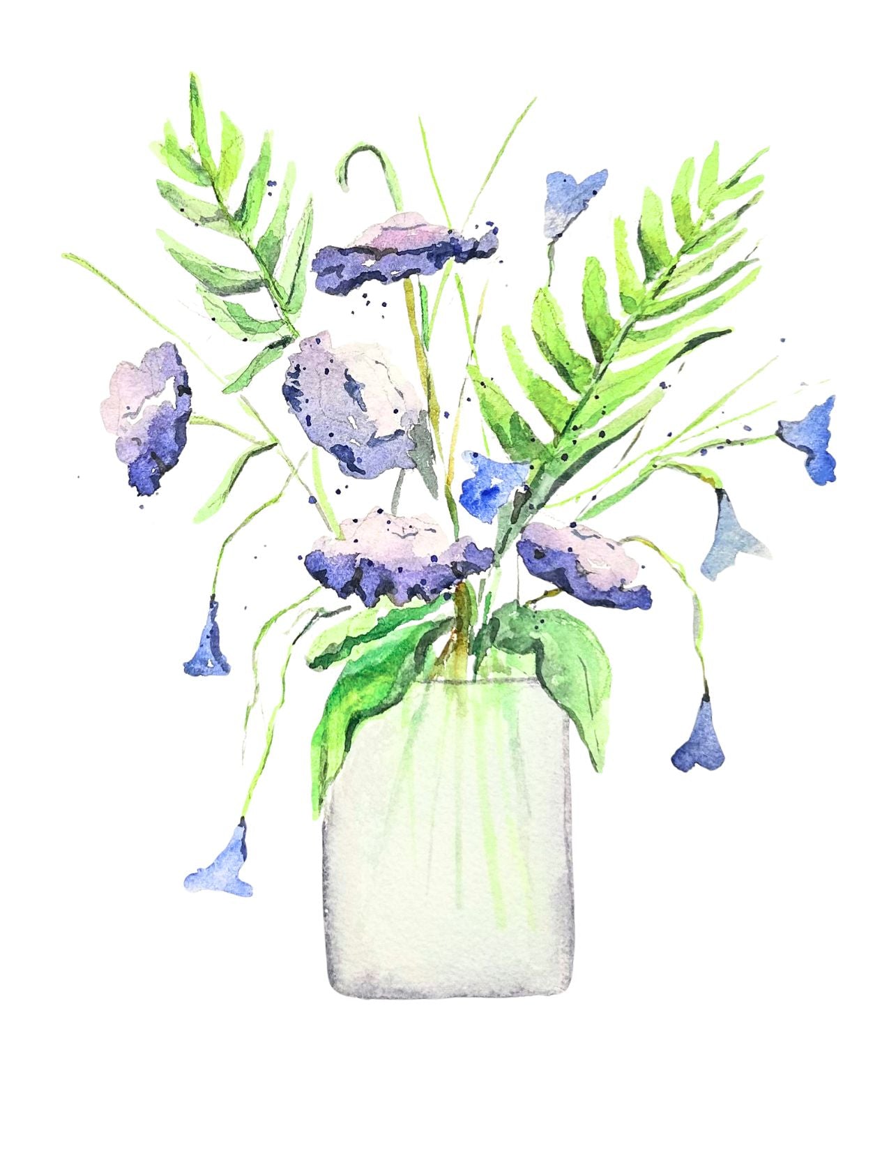 Wild Flowers Watercolor Note Card Set - Assorted Designs
