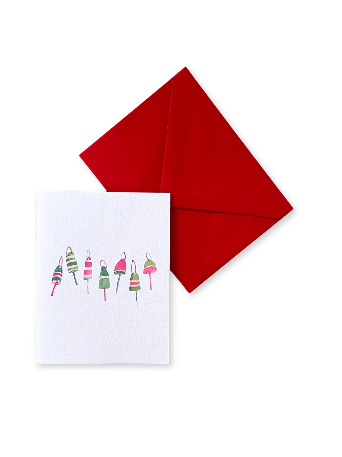 Hanging Lobster Buoys Holiday Watercolor Note Card Set