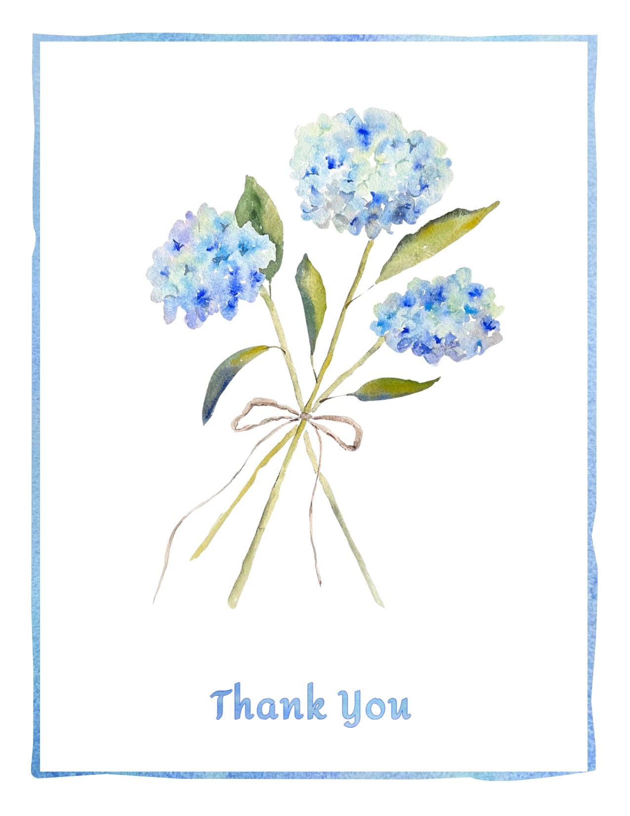 Thank you Note Card (Hydrangea Bouquet)