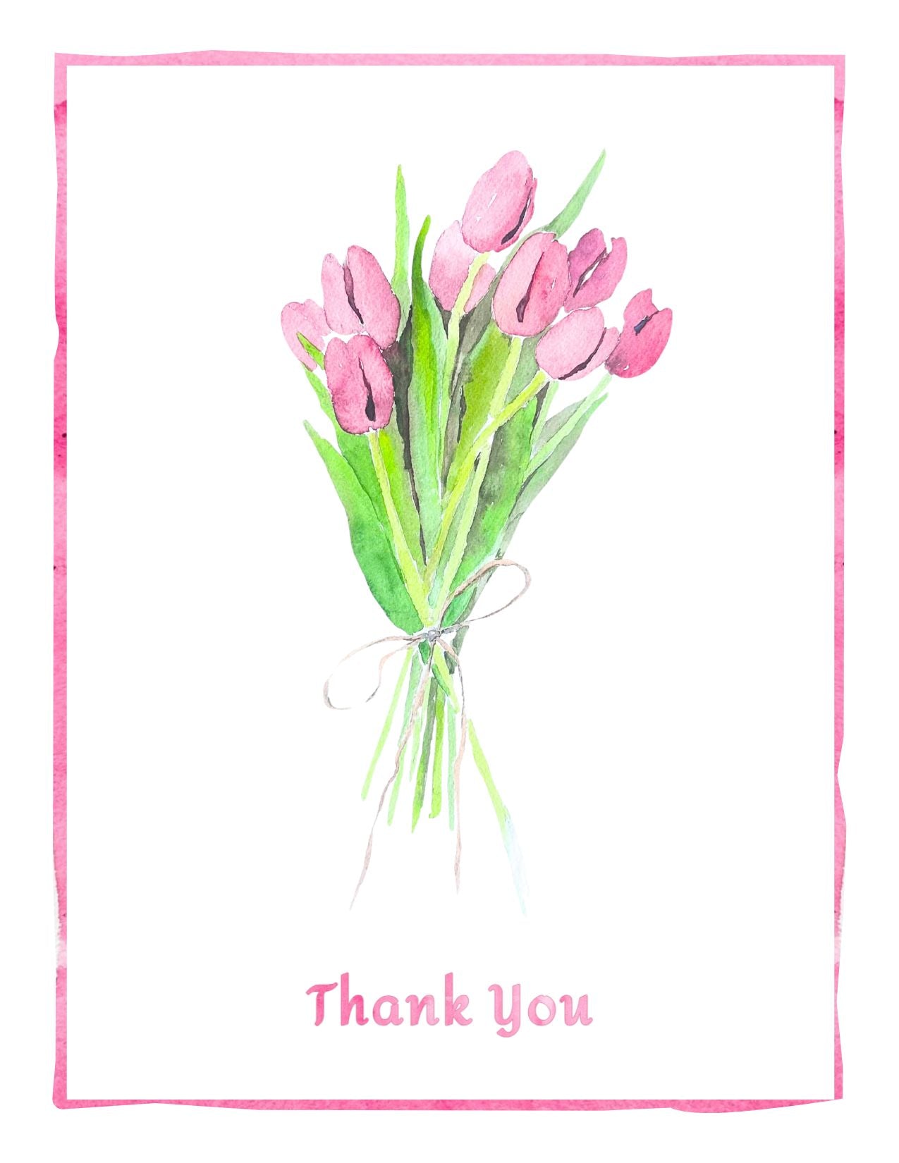 Thank you Note Card (Tulip Bouquet)
