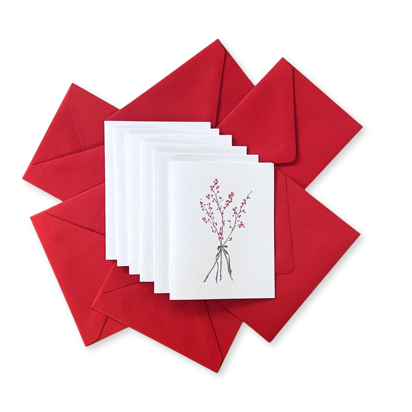 Winter Berries Watercolor Note Card Set