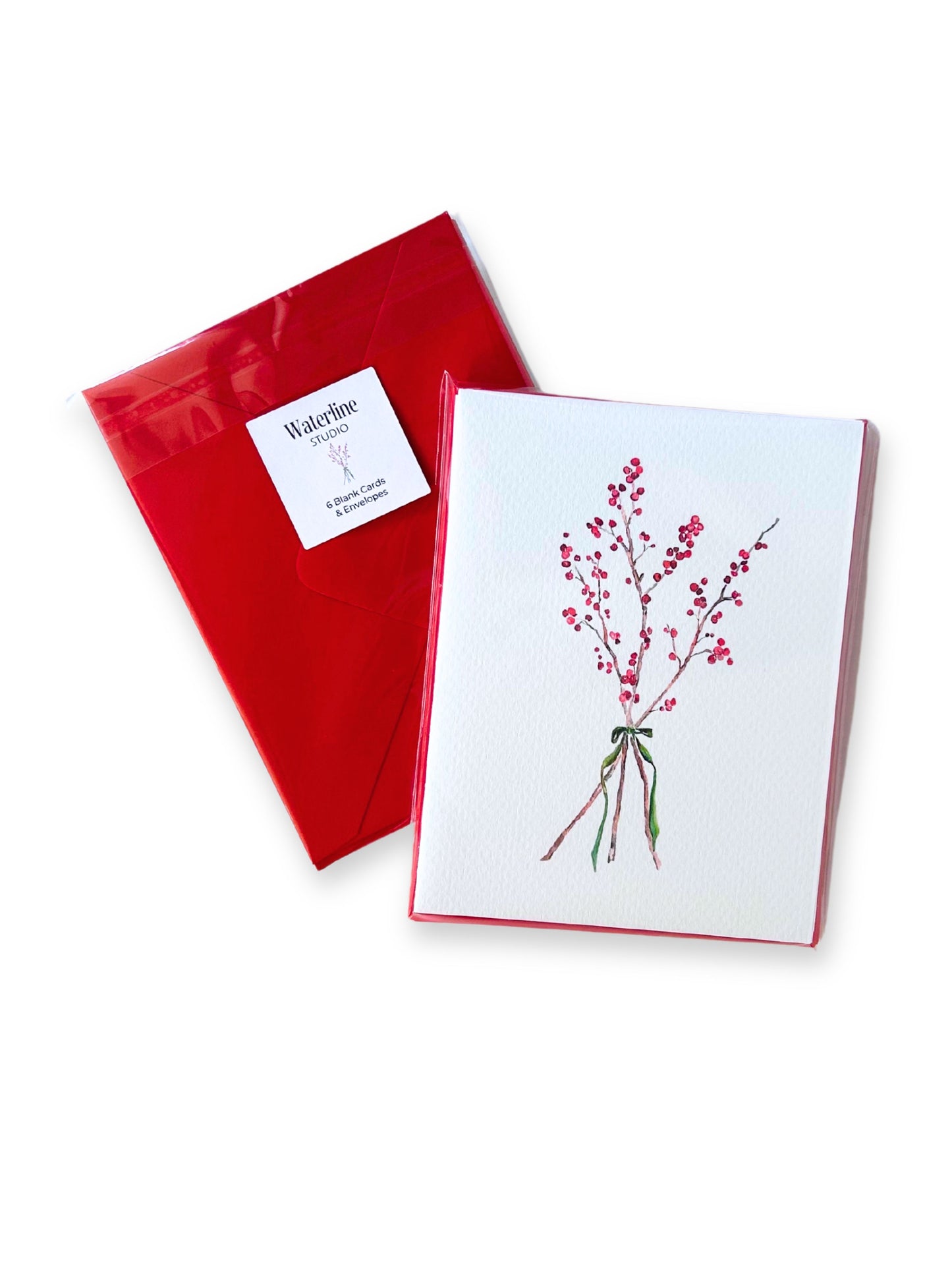 Winter Berries Watercolor Note Card Set